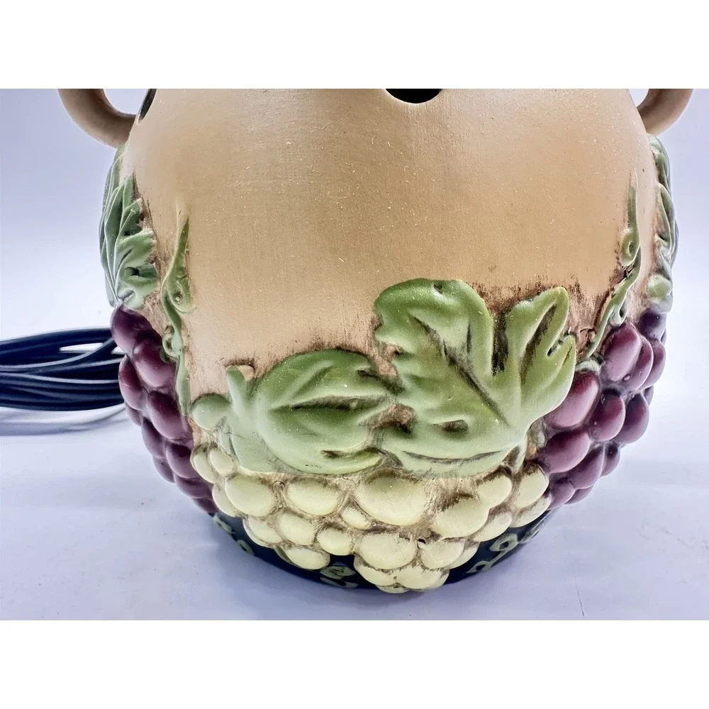 Scentsy Grapevine Wax Warmer Full Size Retired Tuscan Grape Bunches W/ NEW Bulb